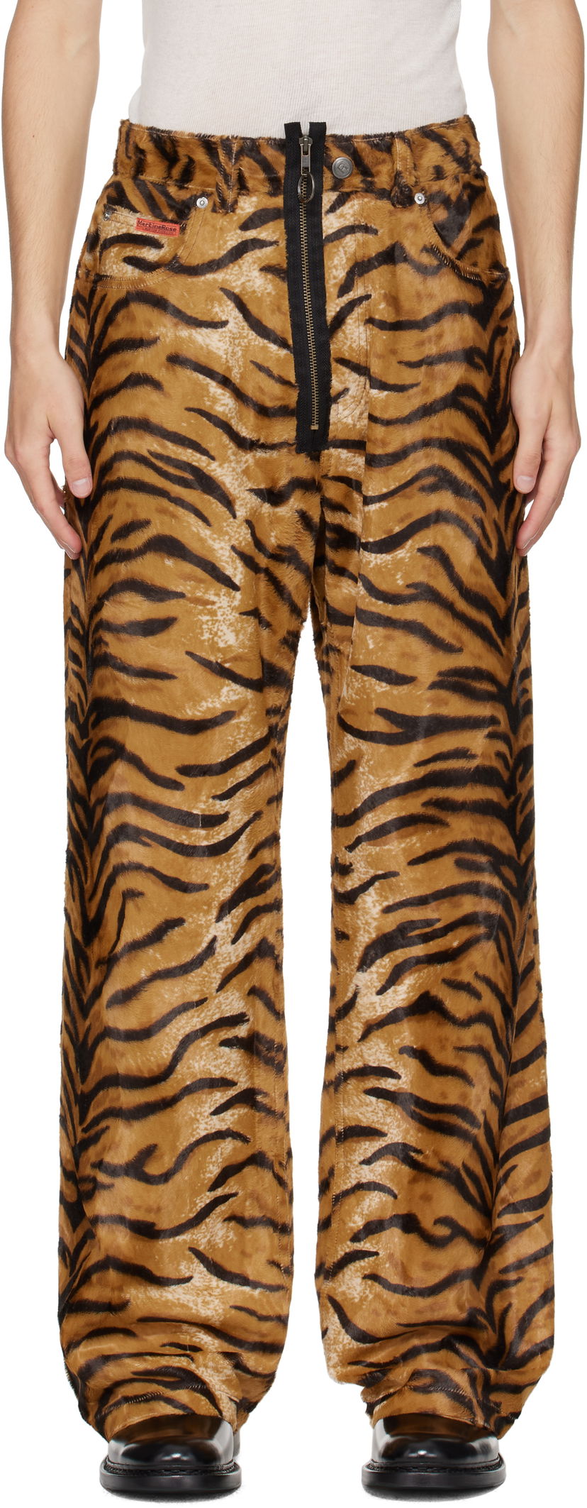 Панталони Martine Rose Martine Rose Zip Tiger Print Trousers Кафяво | 248WF06719