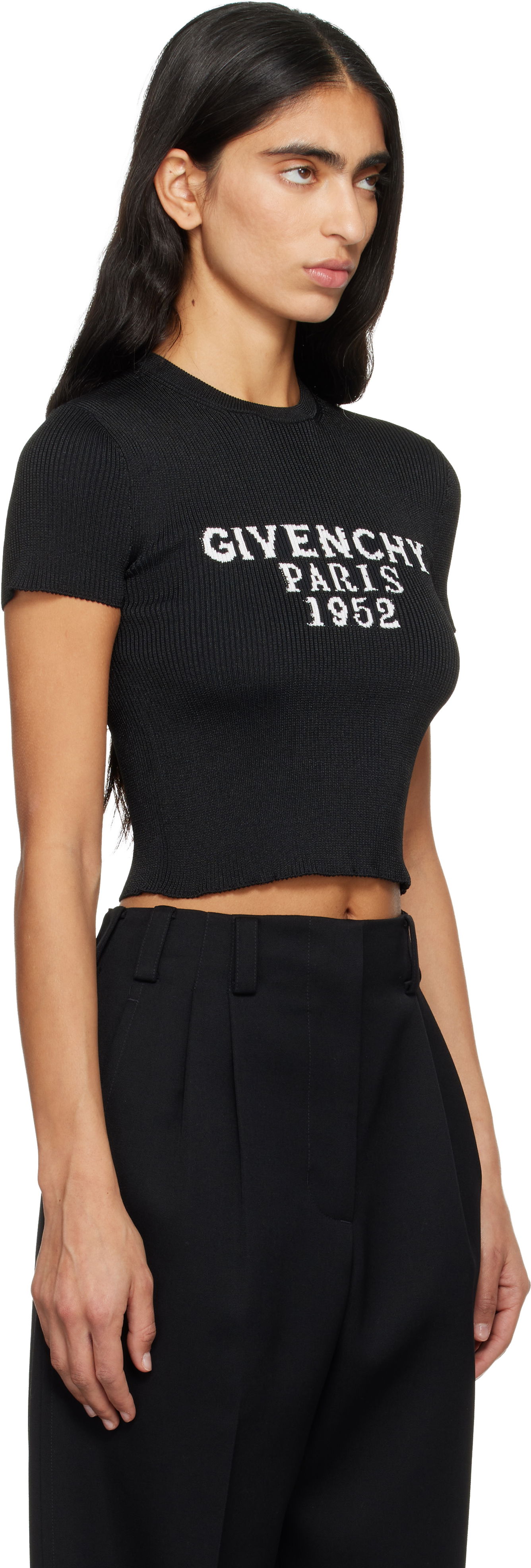 Съкратен топ Givenchy Givenchy Cropped T-shirt Черно | BW61H14ZSK001, 1