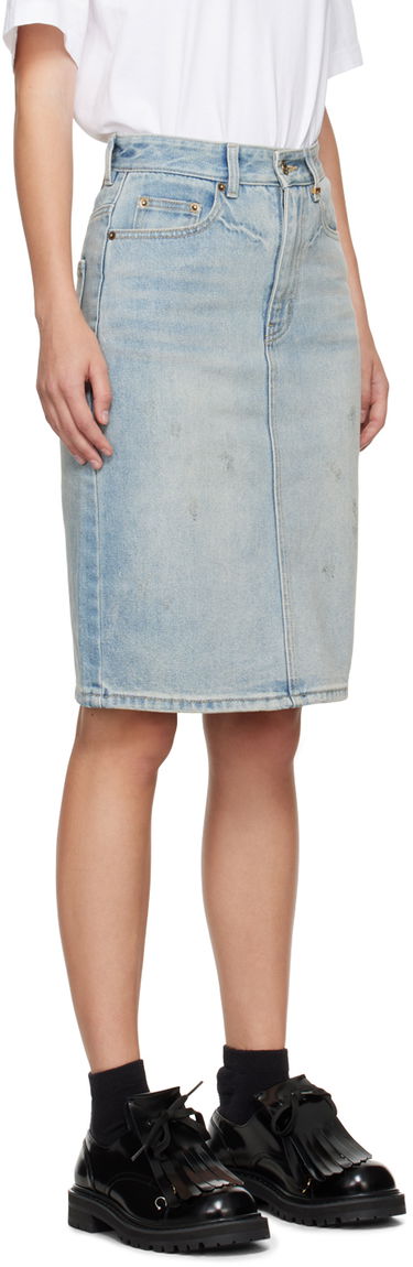 Пола We11done Washed Denim Midi Skirt Синьо | WD-DS2-24-372-W-SK, 1