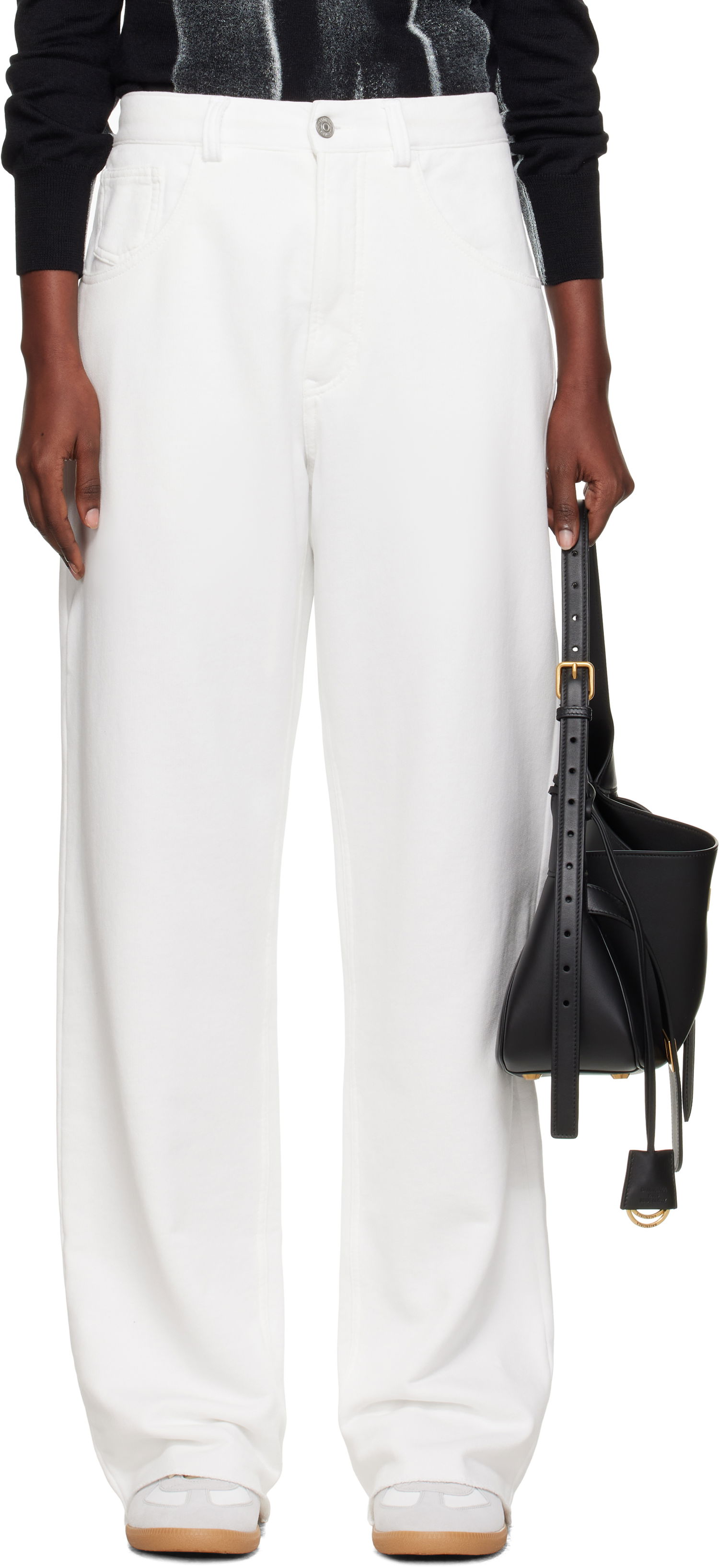 Панталони Maison Margiela MM6 Maison Margiela Brushed Sweat Jersey Trousers Бяло | S52KA0548 M25014, 0