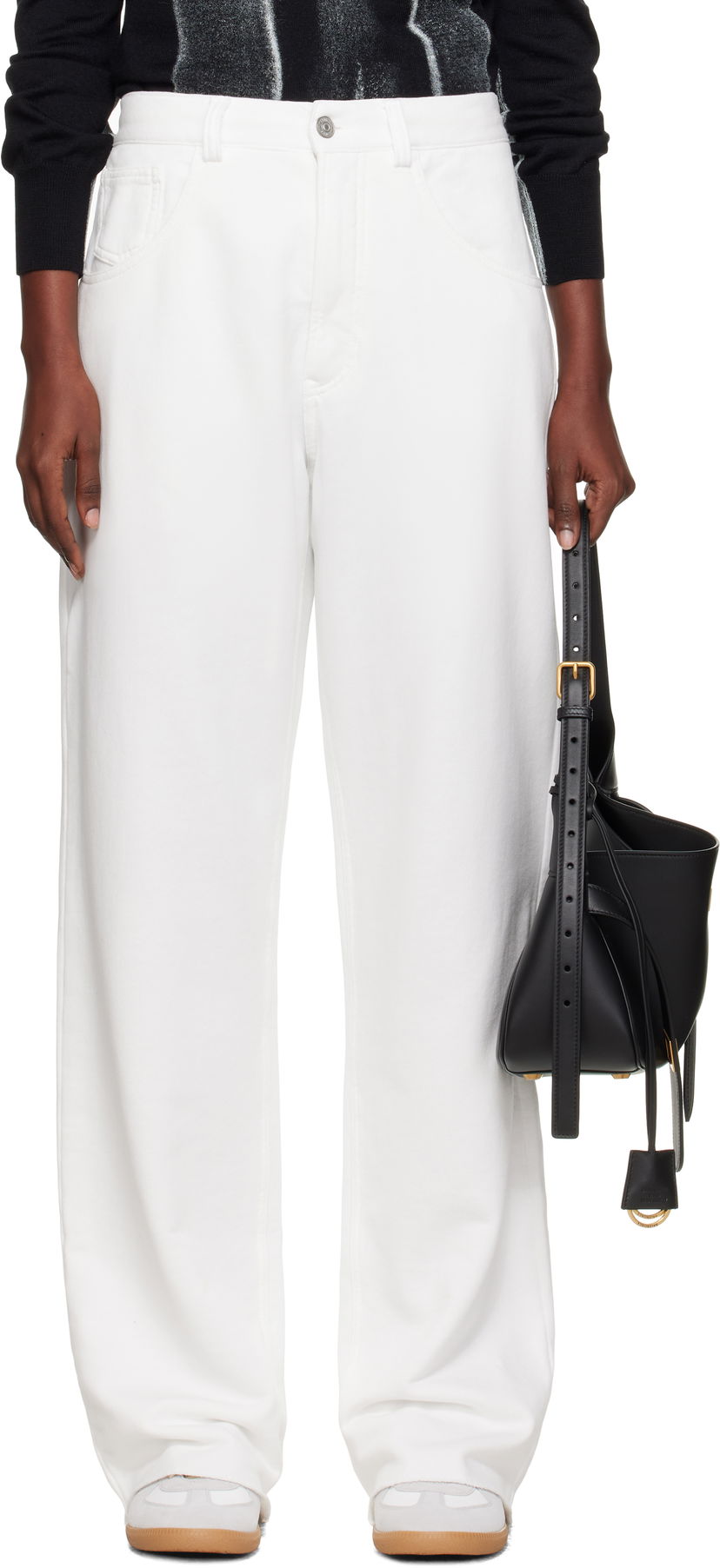 Панталони Maison Margiela MM6 Maison Margiela Brushed Sweat Jersey Trousers Бяло | S52KA0548 M25014