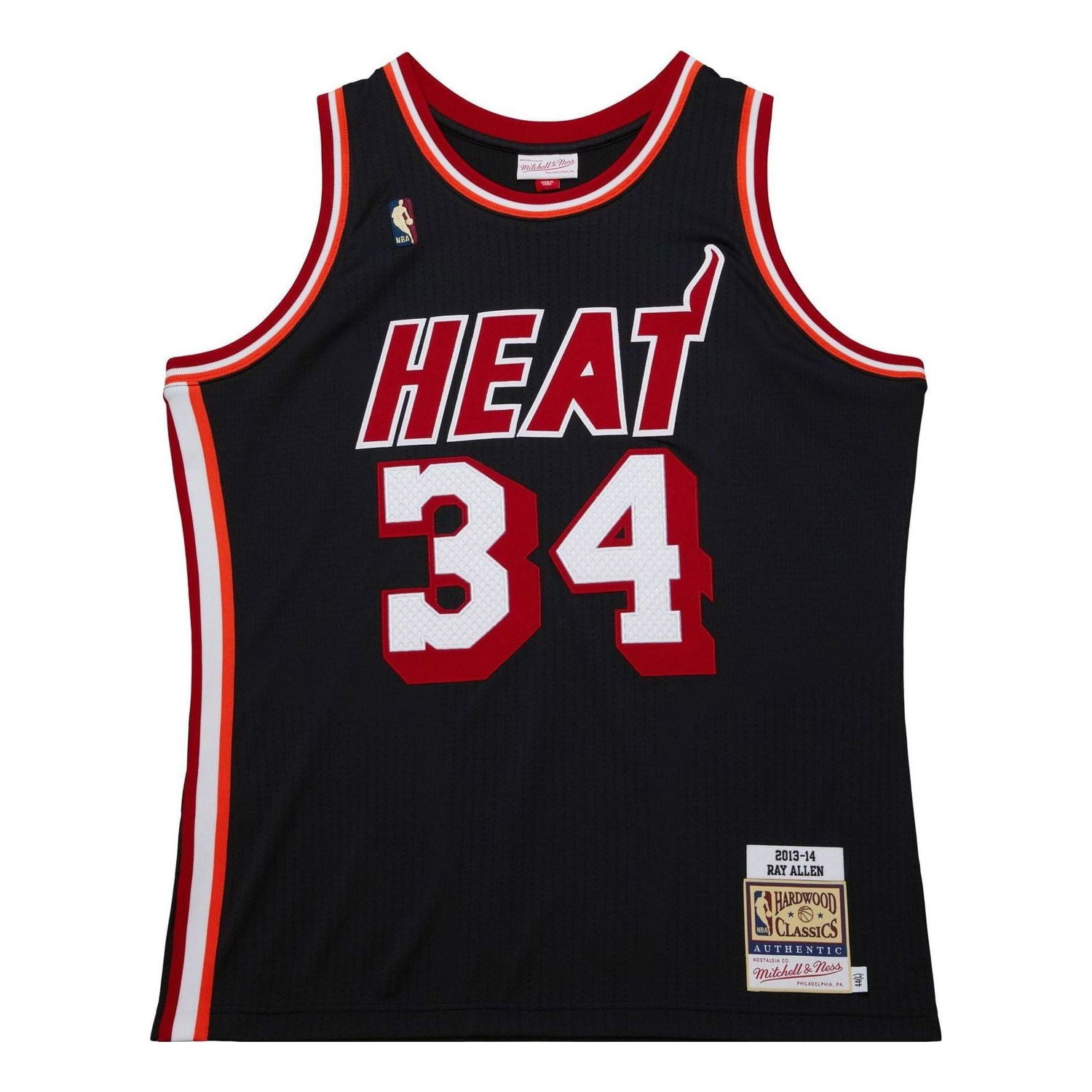 Фланелка Mitchell & Ness Miami Heat 'Ray Allen 34' Basketball Jersey Черно | AJY46495-MHE13RALBLCK, 0