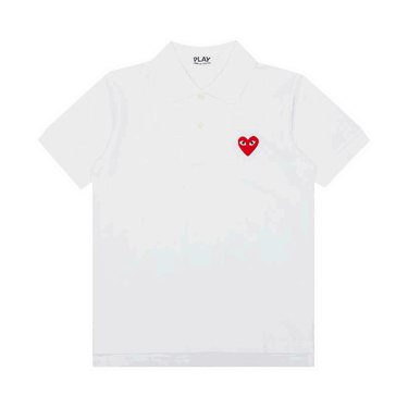 Поло тениска Comme des Garçons PLAY Red Heart Polo Shirt Бяло | AZ T005 051 5, 0