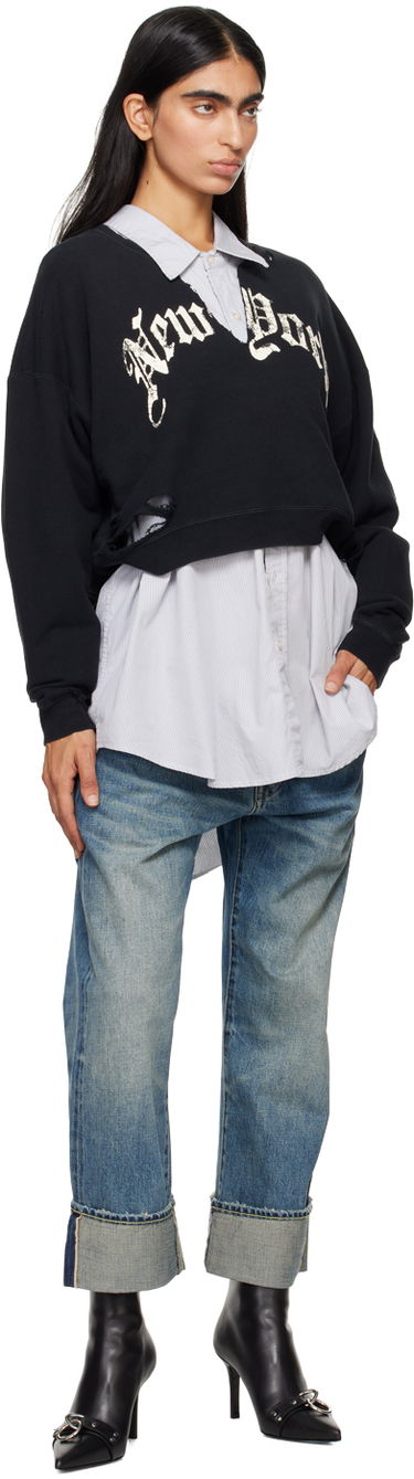 Дънки R13 R13 Cuffed X-Boyfriend Jeans Синьо | R13WD111-D250A, 3
