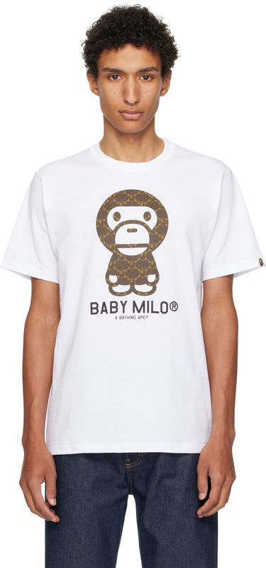 Тениска BAPE BAPE College Monogram Baby Milo T-Shirt Бяло | 002TEL301008M, 0