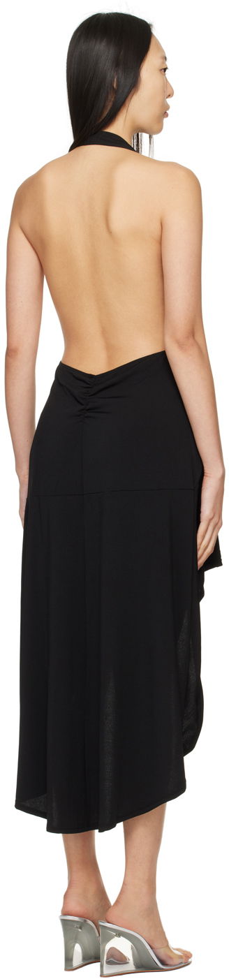 Pокля Miaou Miaou Elena Halter Asymmetrical Midi Dress Черно | 5044VISBLK, 2