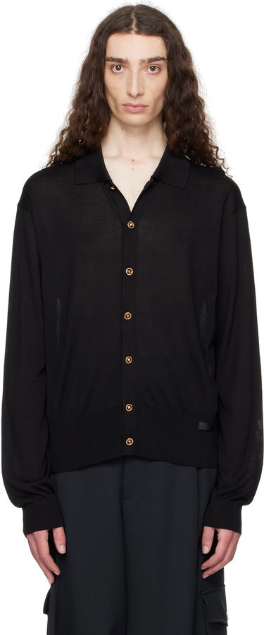 Пуловер Versace Versace Knit Silk Cardigan Черно | 1020281_1A12273, 0