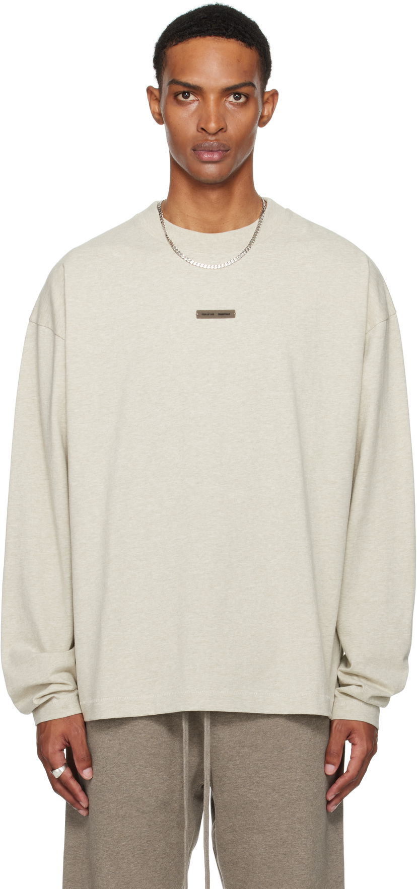 Тениска Fear of God ESSENTIALS Classic Fit Long Sleeve T-shirt Бежово | 125SP254202F