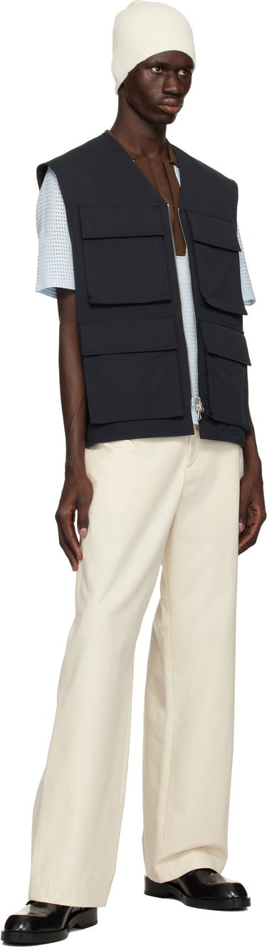 Жилетка Jil Sander Jil Sander Bellows Pocket Vest Тъмно синьо | J22SW0001_J45266, 3