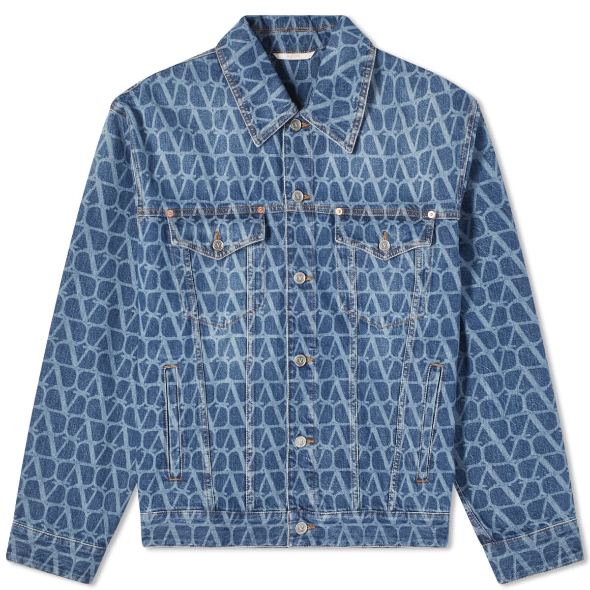 Риза Valentino Men's Icon Denim Jacket Blue Синьо | 4V3DC03E9WE-558, 0
