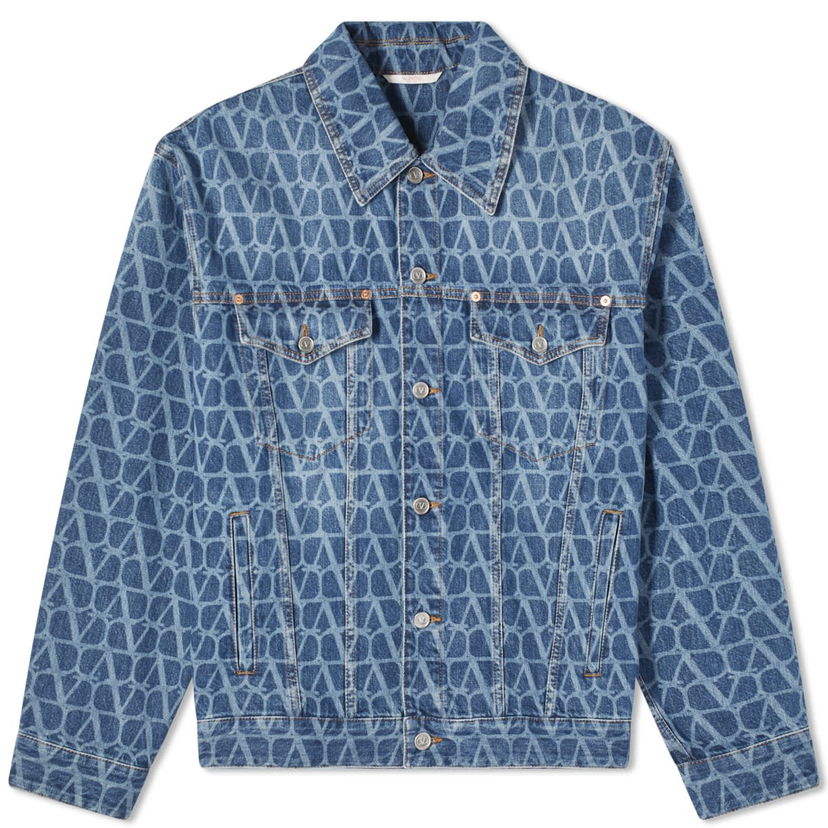 Риза Valentino Men's Icon Denim Jacket Blue Синьо | 4V3DC03E9WE-558