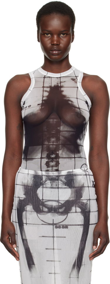 Pокля Jean Paul Gaultier Jean Paul Gaultier 'The Squeletor' Printed Bodysuit Бяло | 25/33-F-BD058-T580-0100, 0