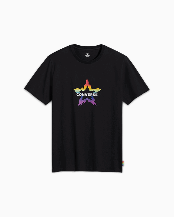 Тениска Converse Pride Standard T-Shirt with Rainbow Star Graphic Черно | 10028587-A01, 0