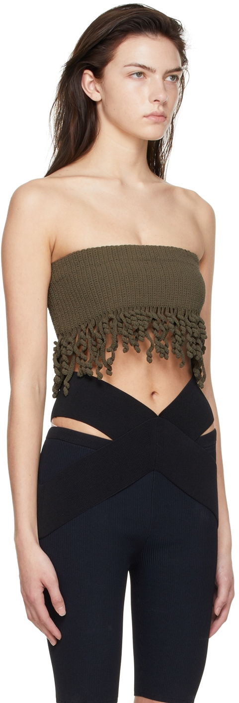 Потник Dion Lee Dion Lee Cotton Fringe Bandeau Зелено | A7572S22, 1