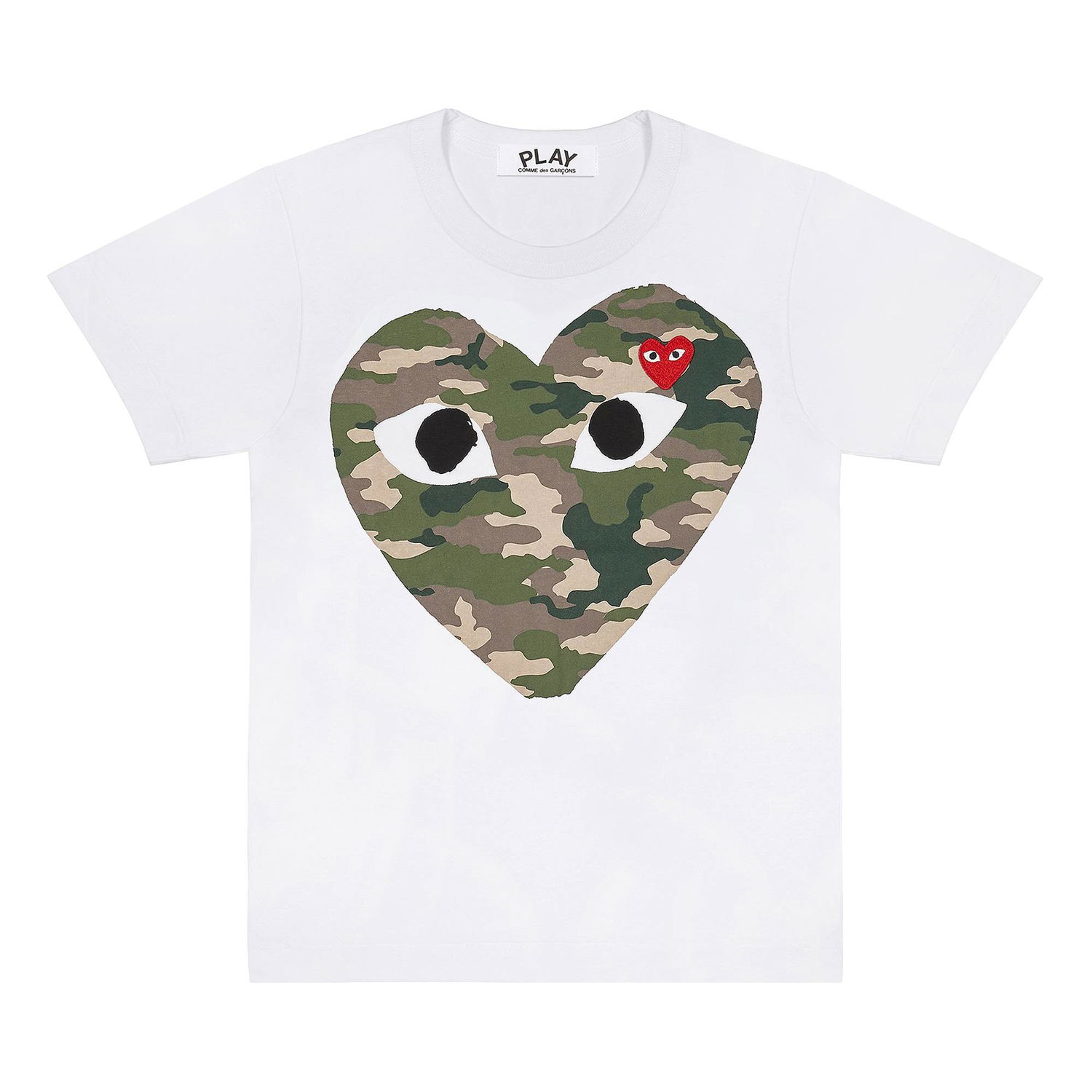 Тениска Comme des Garçons PLAY Camouflage Heart T-Shirt Бяло | AZ T241 051 1, 1