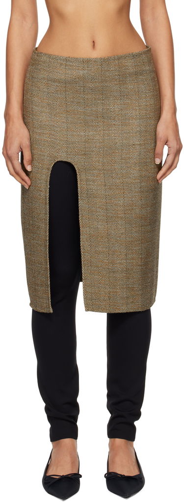 Пола Stella McCartney Stella McCartney Side-Slit Midi Skirt Кафяво | 6301203EJ701, 0