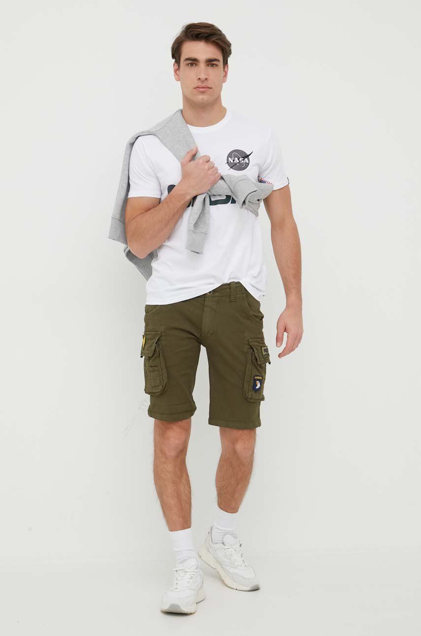 Тениска Alpha Industries NASA Rainbow Reflective Tee Бяло | 178501RR.09, 1
