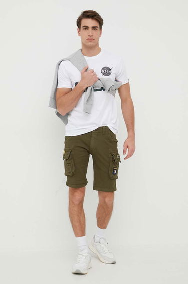 Тениска Alpha Industries NASA Rainbow Reflective Tee Бяло | 178501RR.09, 1