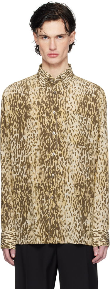 Риза Tom Ford 70's Animalier Print Fluid Fit Shirt Кафяво | HRO003-FMS045S25, 0