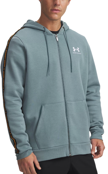 Суитчър Under Armour Icon Fleece Full Zip Hoodie with Taping Тюркоазено | 1390298-587, 0