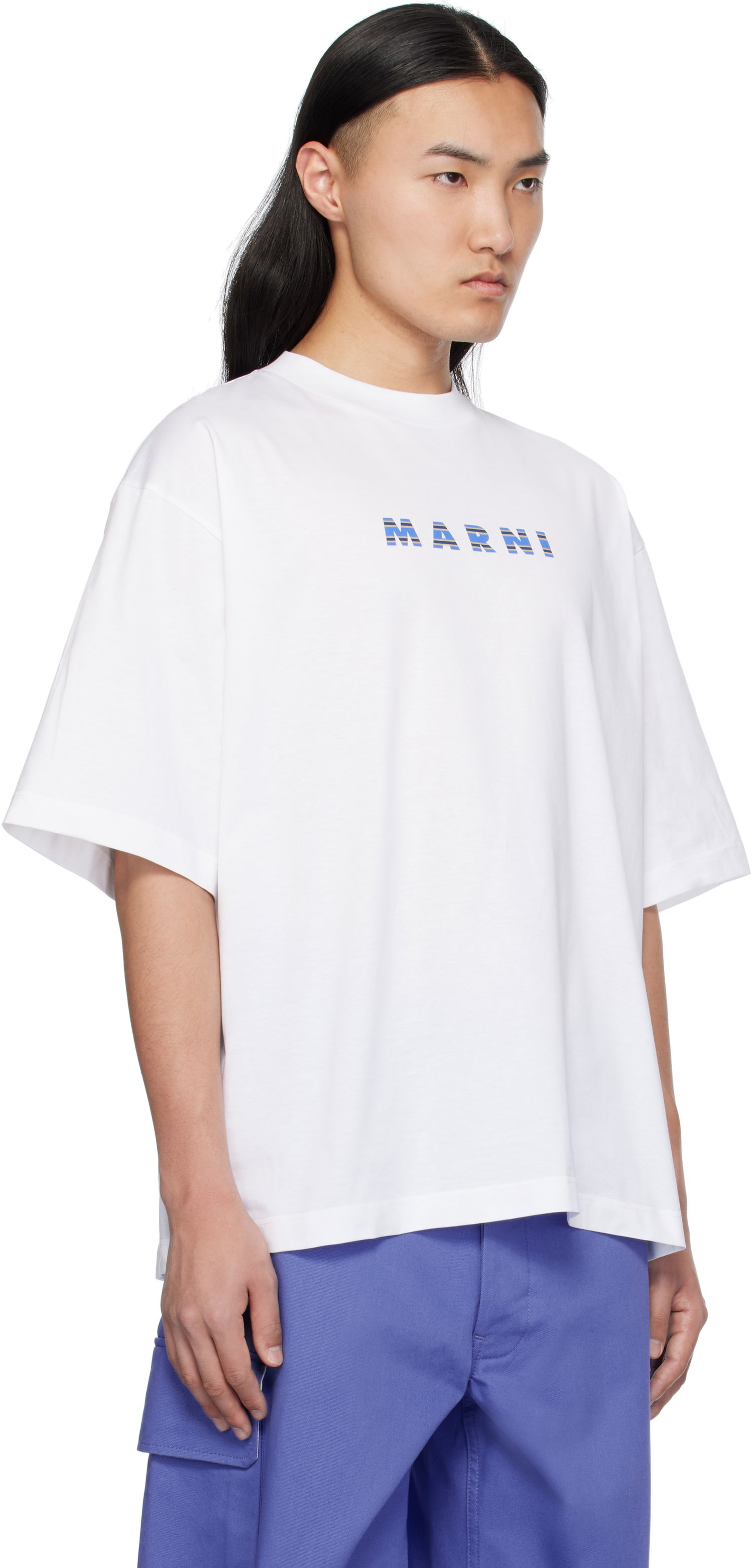 Тениска Marni Marni Crewneck Logo T-Shirt Бяло | HUMU0223HP USCX51, 1