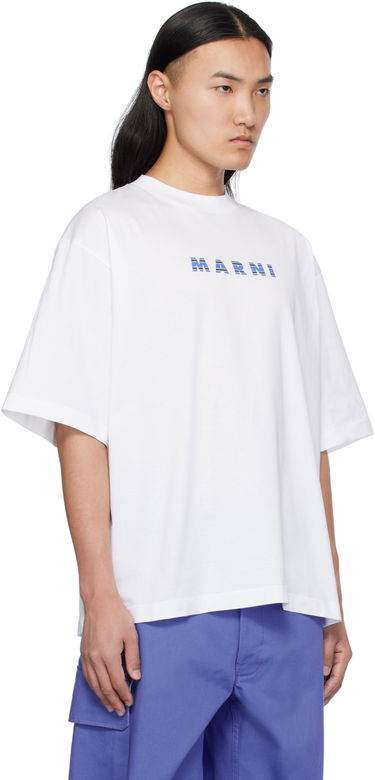 Тениска Marni Marni Crewneck Logo T-Shirt Бяло | HUMU0223HP USCX51, 1