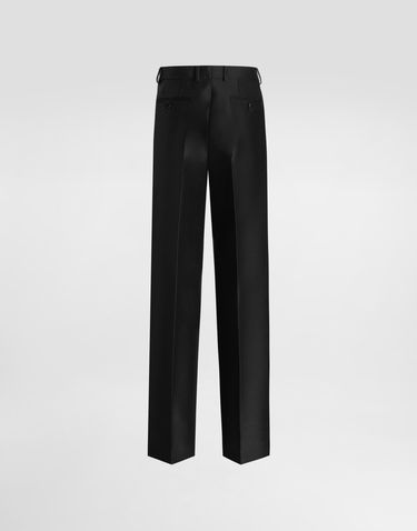 Панталони Dolce & Gabbana Dolce & Gabbana Wool And Silk Faille Trousers Черно | FTC18TGDC6PN0000, 3