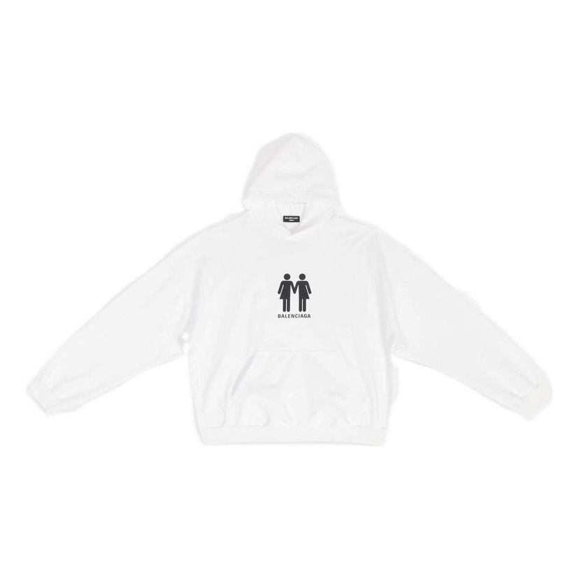 Суитчър Balenciaga Pride Boxy Fit Hoodie Бяло | 651799TMVO30904