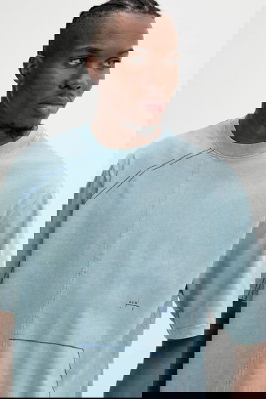 Тениска A-COLD-WALL* Deconstructed Stitch Detail Short Sleeve T-Shirt Синьо | ACWMTS208, 3