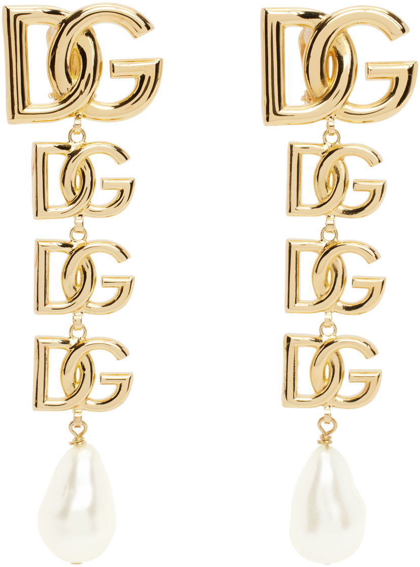 Обеци Dolce & Gabbana Gold Pendant Earrings Металик | WEN6P5 W1111