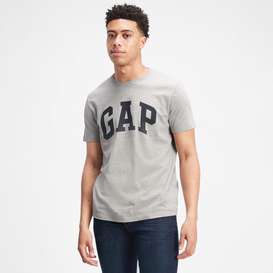 Тениска GAP V-Basic Logo Tee Сиво | 550338-00, 0