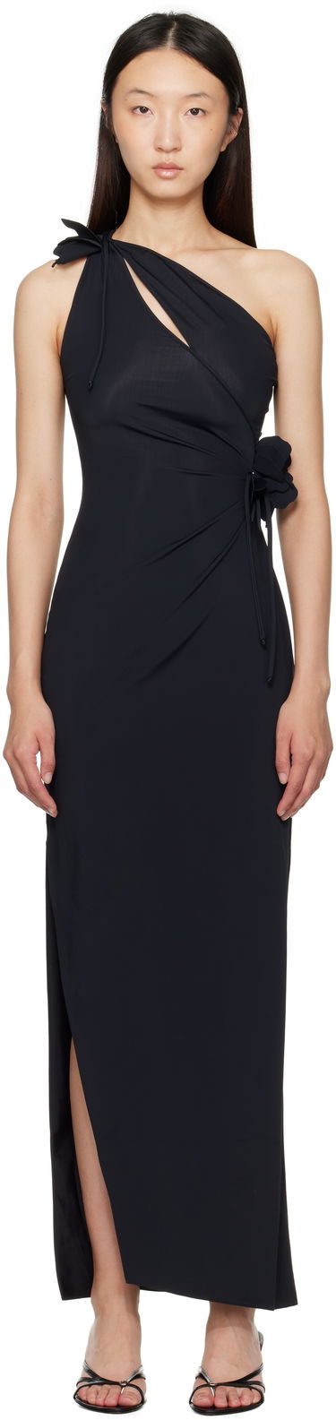 Pокля Coperni Coperni Asymmetric Flower Maxi Dress Черно | COPR213F5021, 0