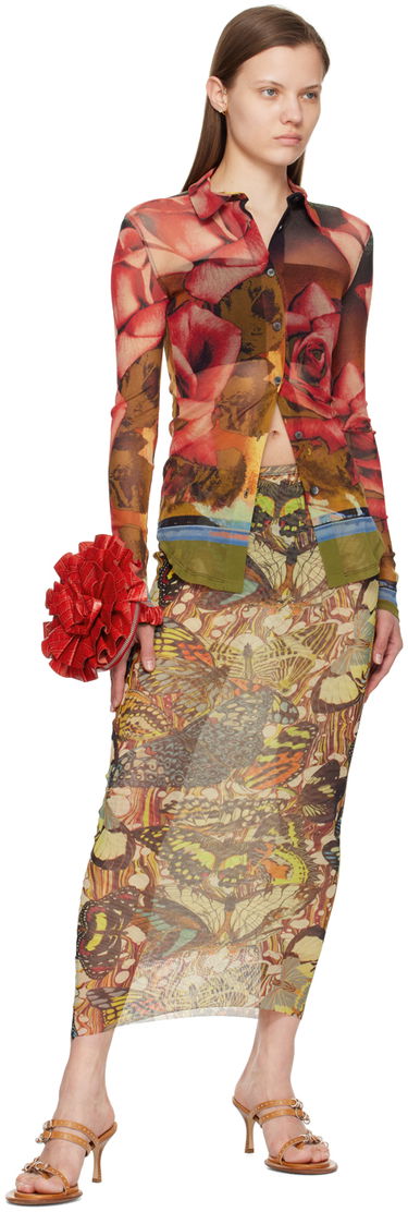 Риза Jean Paul Gaultier Jean Paul Gaultier Roses Print Mesh Shirt Многоцветен | 24/25-U-CH013-T547-403050, 3