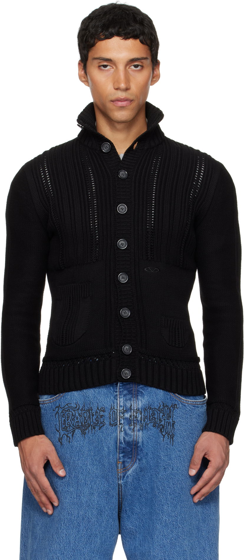Пуловер VETEMENTS VETEMENTS Cargo Cardigan Черно | UH76KN350B