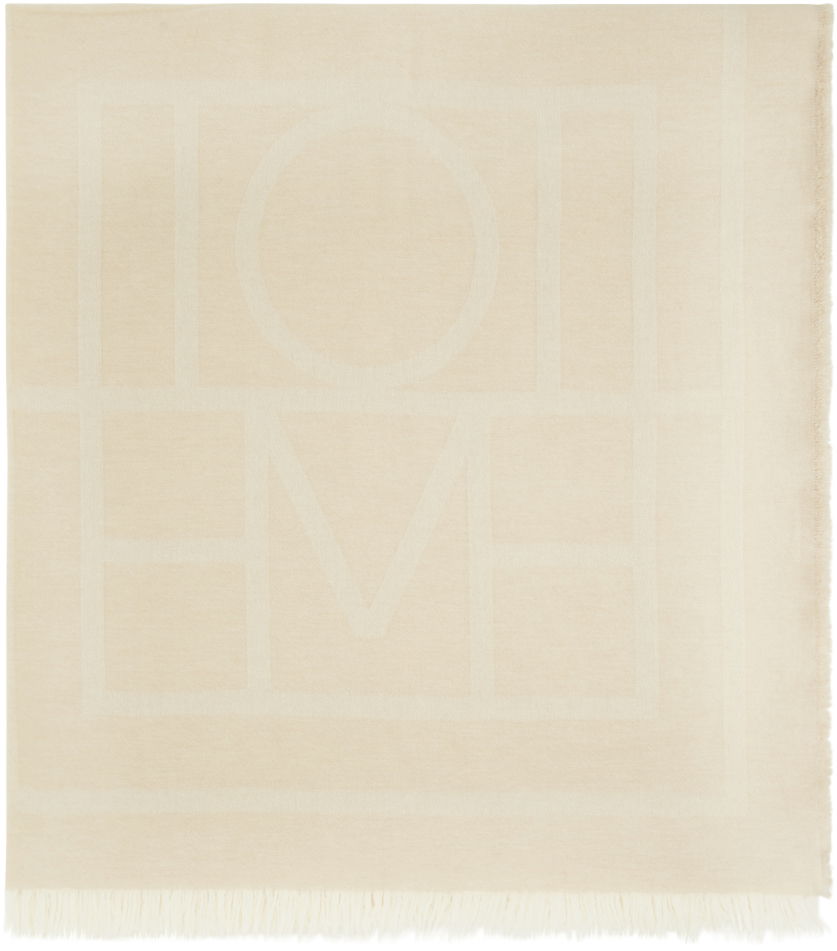 Шал TOTEME Monogram Wool Cashmere Scarf Бежово | 224-894-808, 0