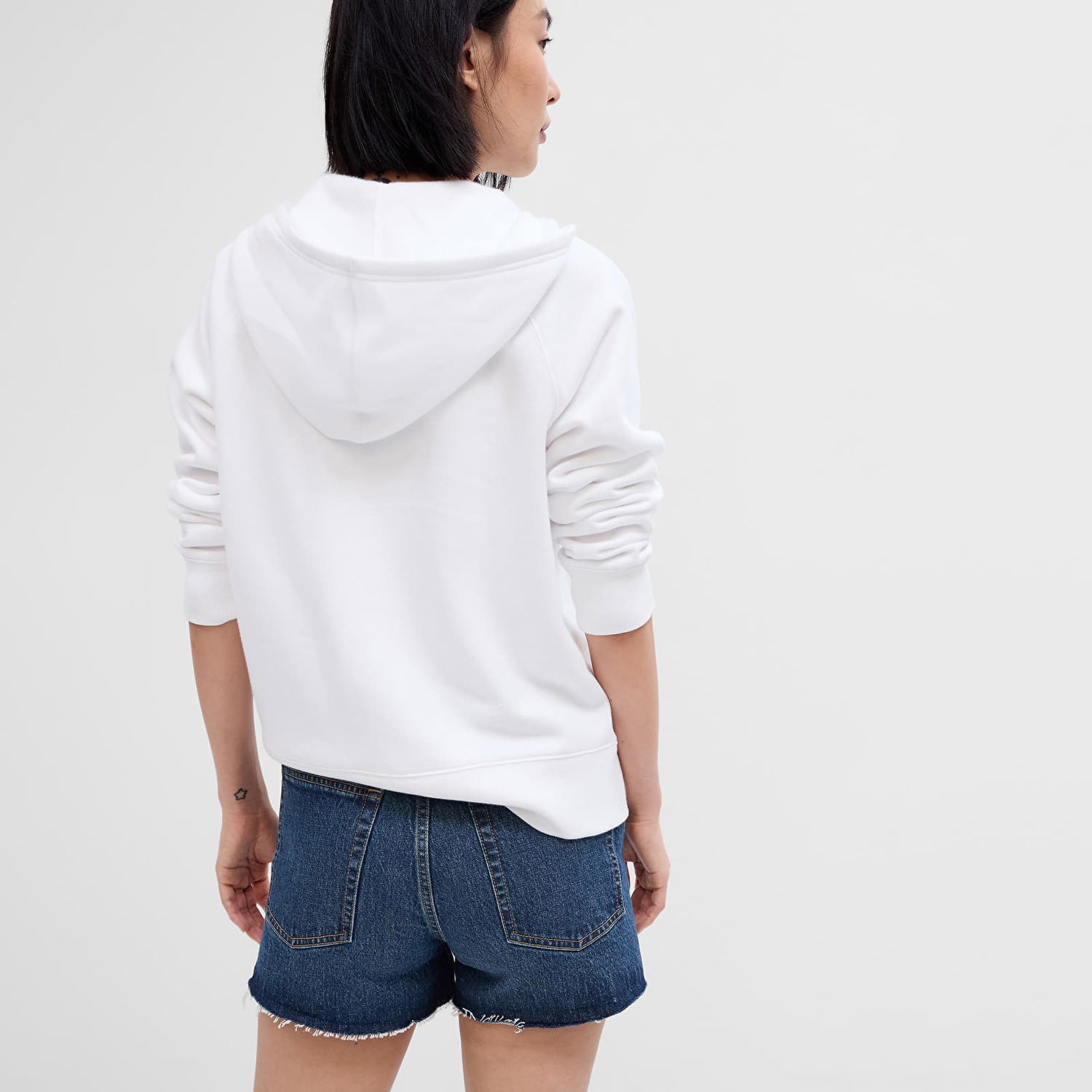 Суитчър GAP Fullzip Logo Hoodie Optic White Бяло | 463503-22, 1