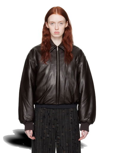 Яке бомбър Acne Studios Coated Faux-Leather Bomber Jacket Кафяво | A90570-