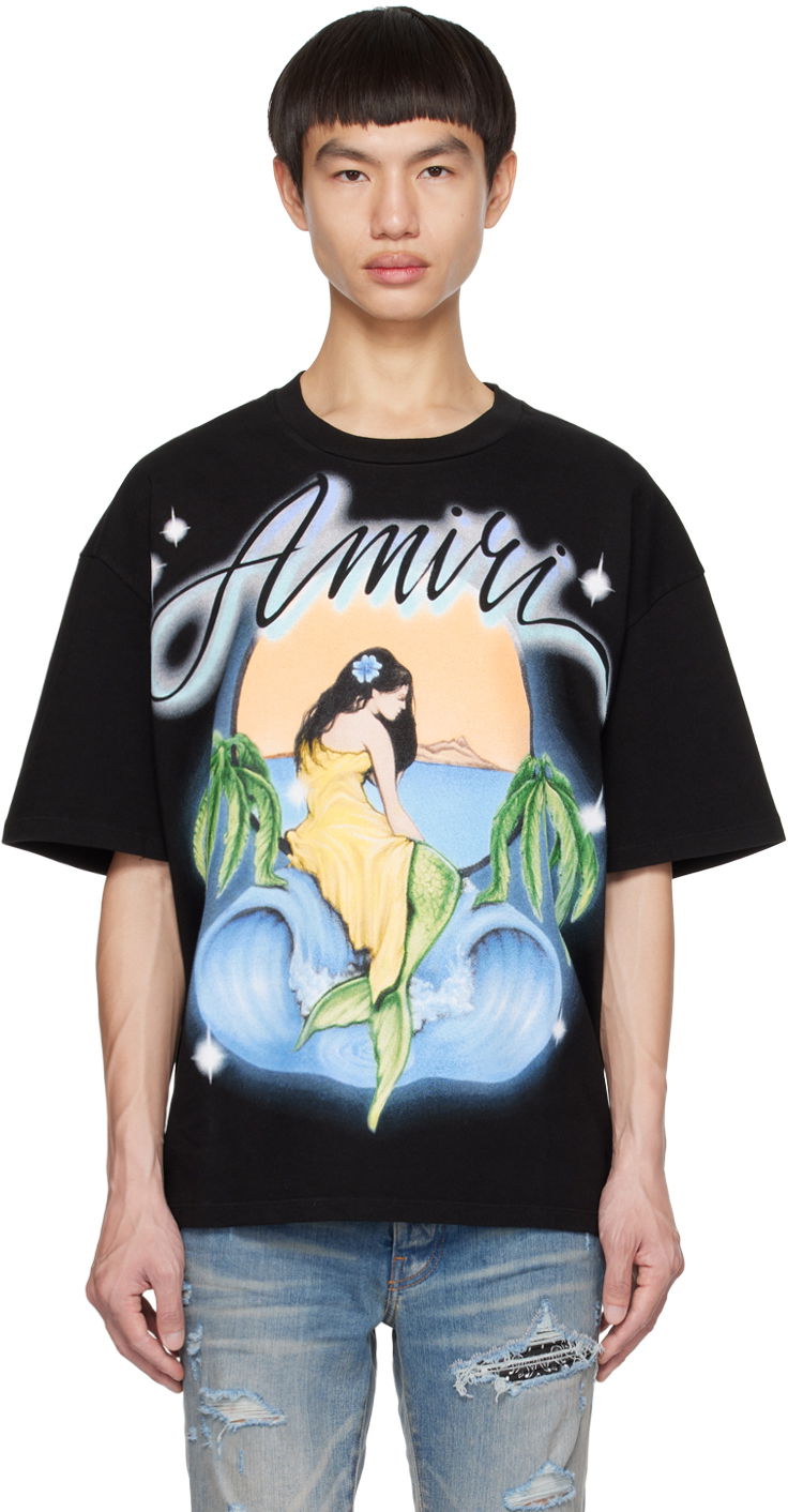 Тениска AMIRI AMIRI Mermaid Graphic T-Shirt Черно | PF23MJG002-001