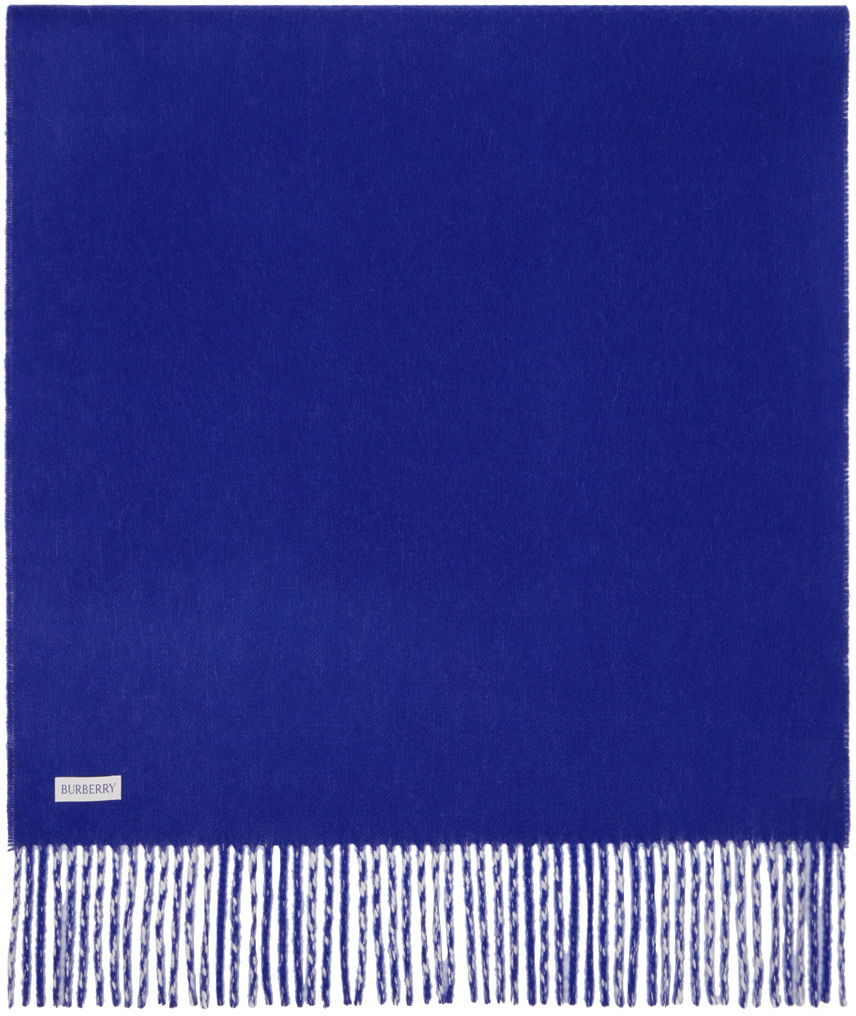 Шал Burberry Reversible Check Cashmere Scarf White / Blue Тъмно синьо | 8073499, 1
