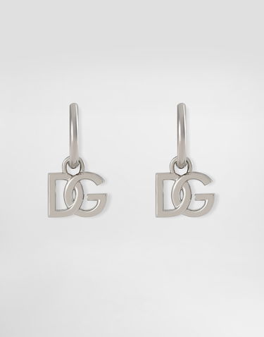 Обеци Dolce & Gabbana Hoop Earrings With Dg Logo Pendants Metal Onesize Металик | WEN5L3W111187655, 0