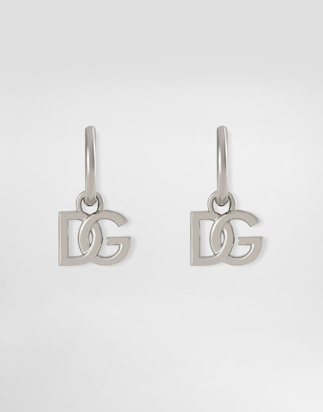 Hoop Earrings With Dg Logo Pendants Metal Onesize