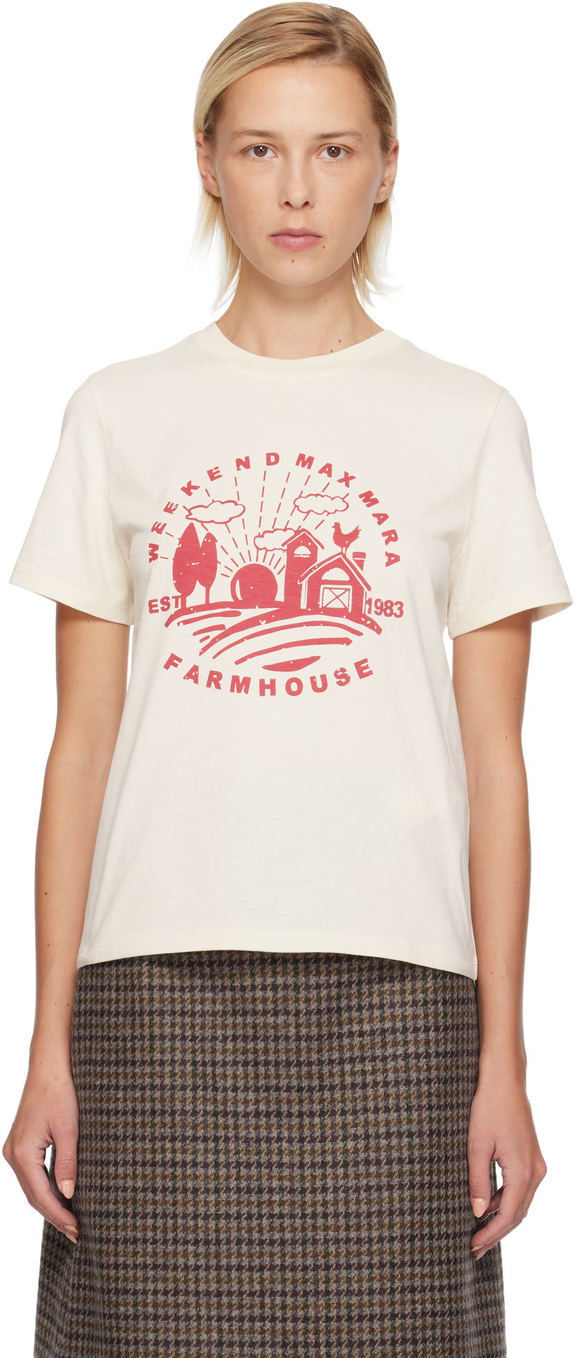 Тениска Max Mara Weekend Max Mara Farmhouse Graphic T-shirt Бежово | 2525976012600