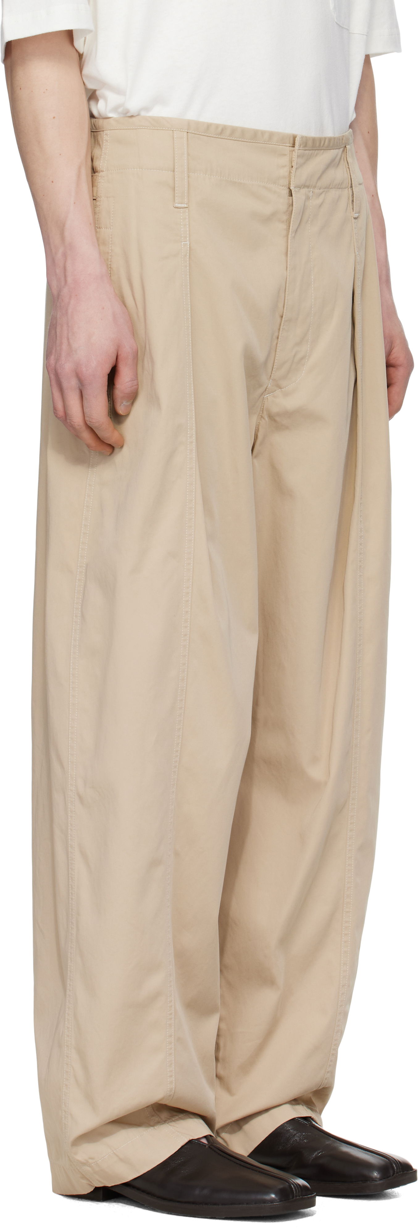 Панталони LEMAIRE Lemaire Maxi Pleated Trousers Бежово | PA1202 LF1352, 1