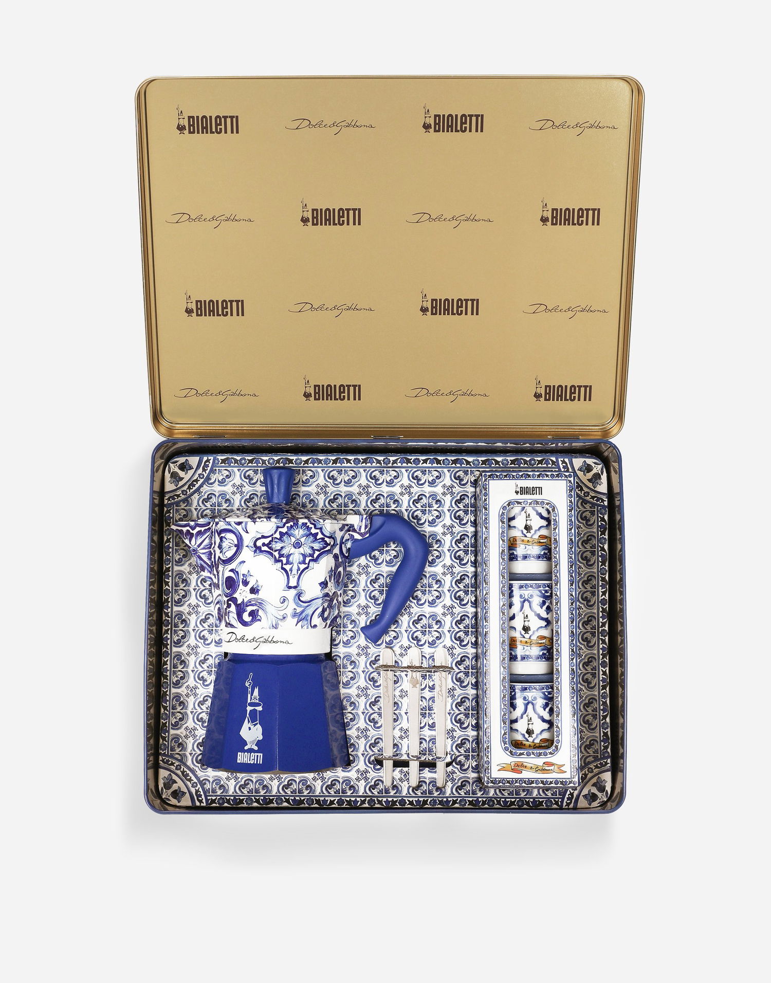 Домашен декор Dolce & Gabbana Moka Box Large + 3 Porcelain Cups & 3 Silver Stir Sticks Многоцветен | TCK017TCAFNUB001, 0