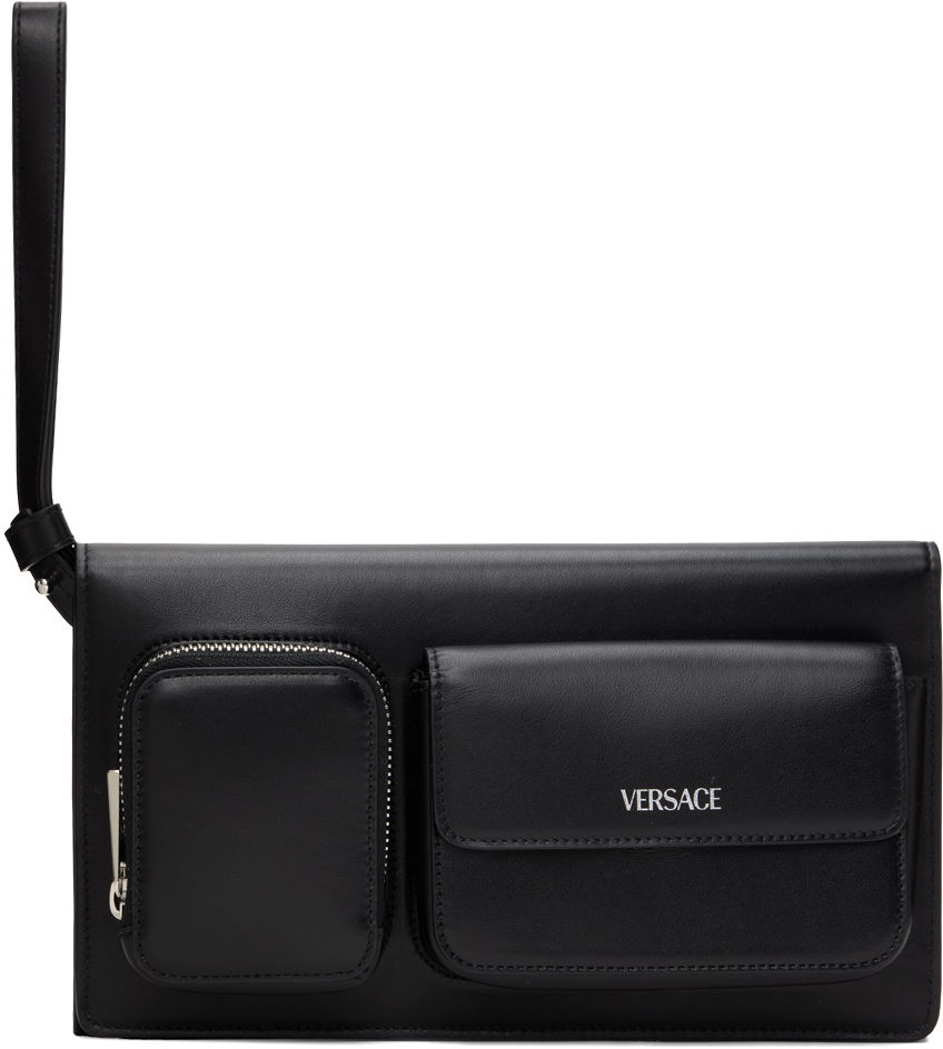Дамска чанта Versace Black Cargo Trifold Pouch Черно | 1014444_1A08027, 0