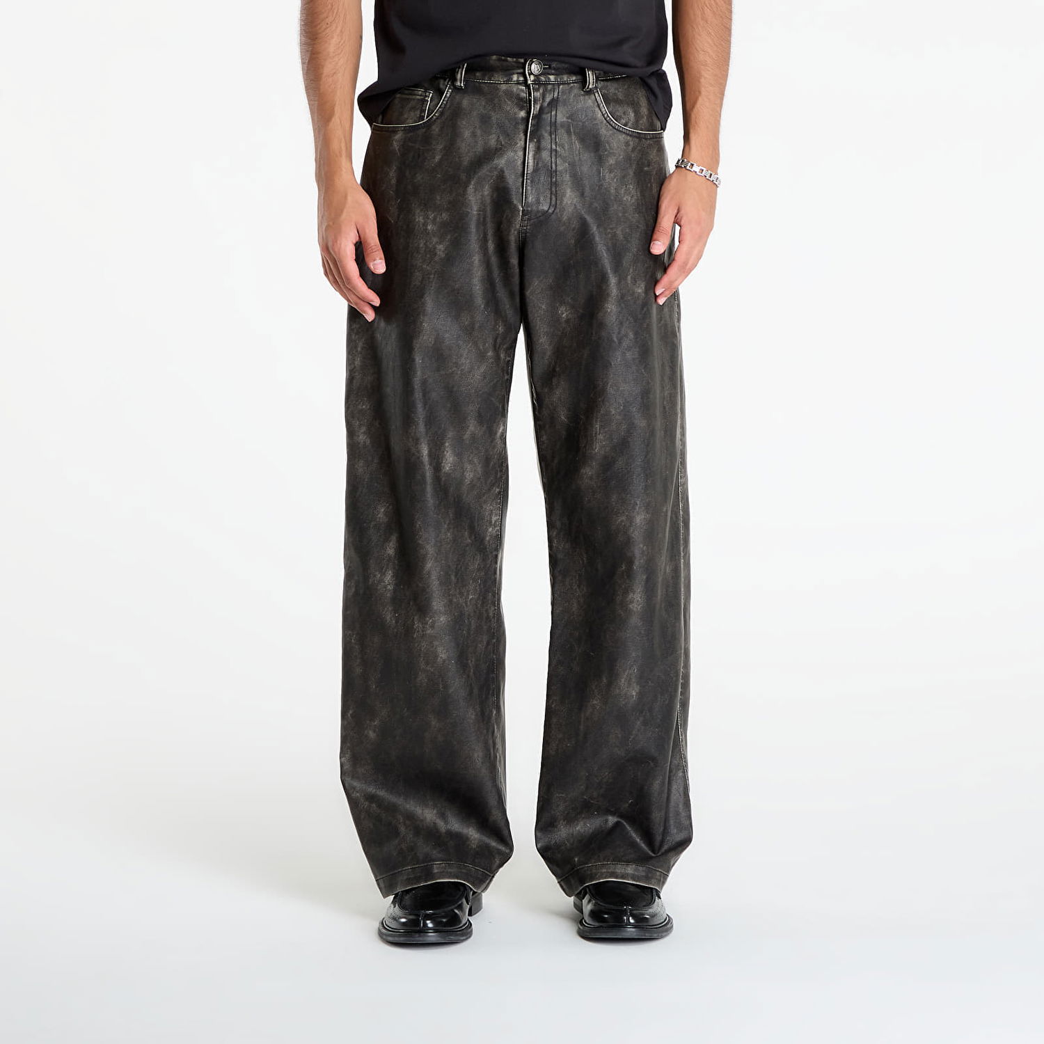 Панталони Palm Angels Palm Angels Coated Pants Черно | PMJB018F25FAB0010710, 0