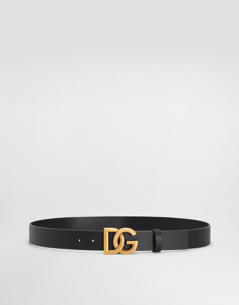 Колани Dolce & Gabbana Lux Leather Belt With Crossover Dg Logo Buckle Черно | BC4644AX6228E831