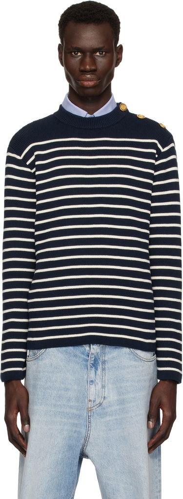 Пуловер Valentino Valentino Striped Sweater Тъмно синьо | 6V3KC33MAR6, 0
