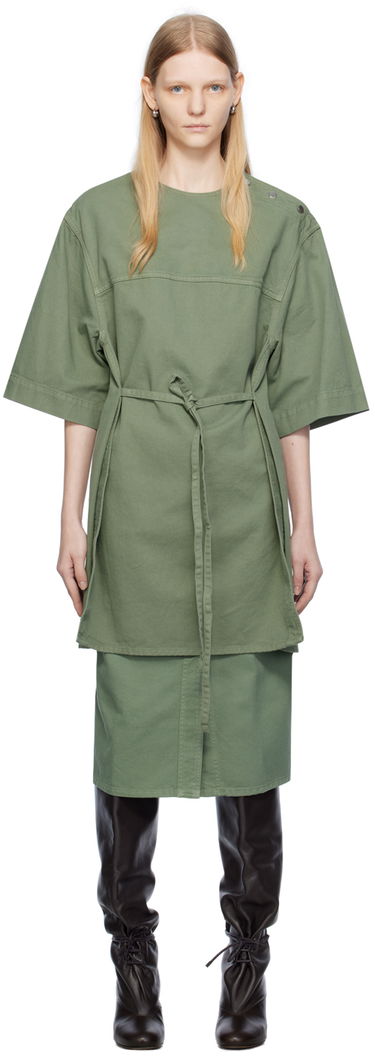Pокля LEMAIRE Boxy Denim Midi Dress Зелено | TO1129 LD1002, 0