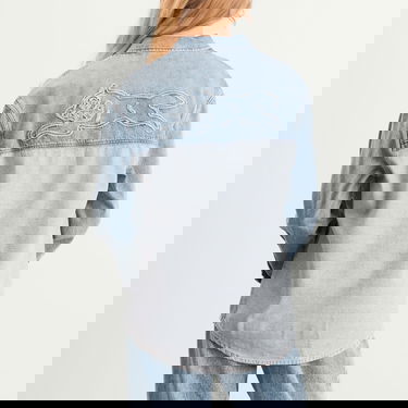 Риза BBC IceCream ICECREAM Appliqué Running Dog Denim Shirt, Size Large Синьо | ICWW25304-LBL, 3